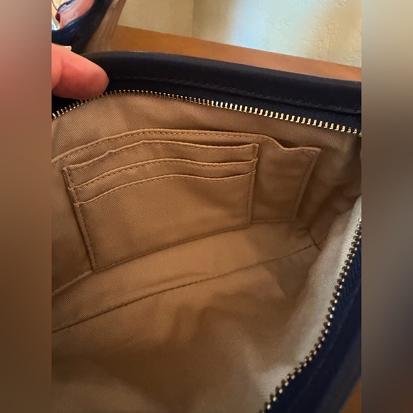 Coach Lite Blue/Navy Blue with Yellow Accents Larger Wristlet- Zippered Pouch - Picture 11 of 12